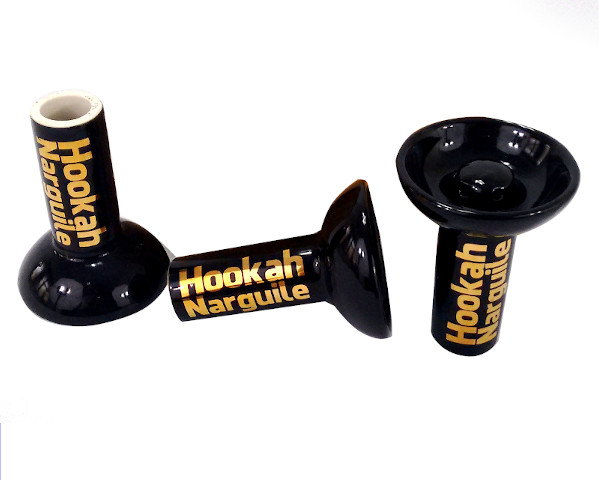 Rosh Vortex Grande Preto e Dourado - Hookah Narguile